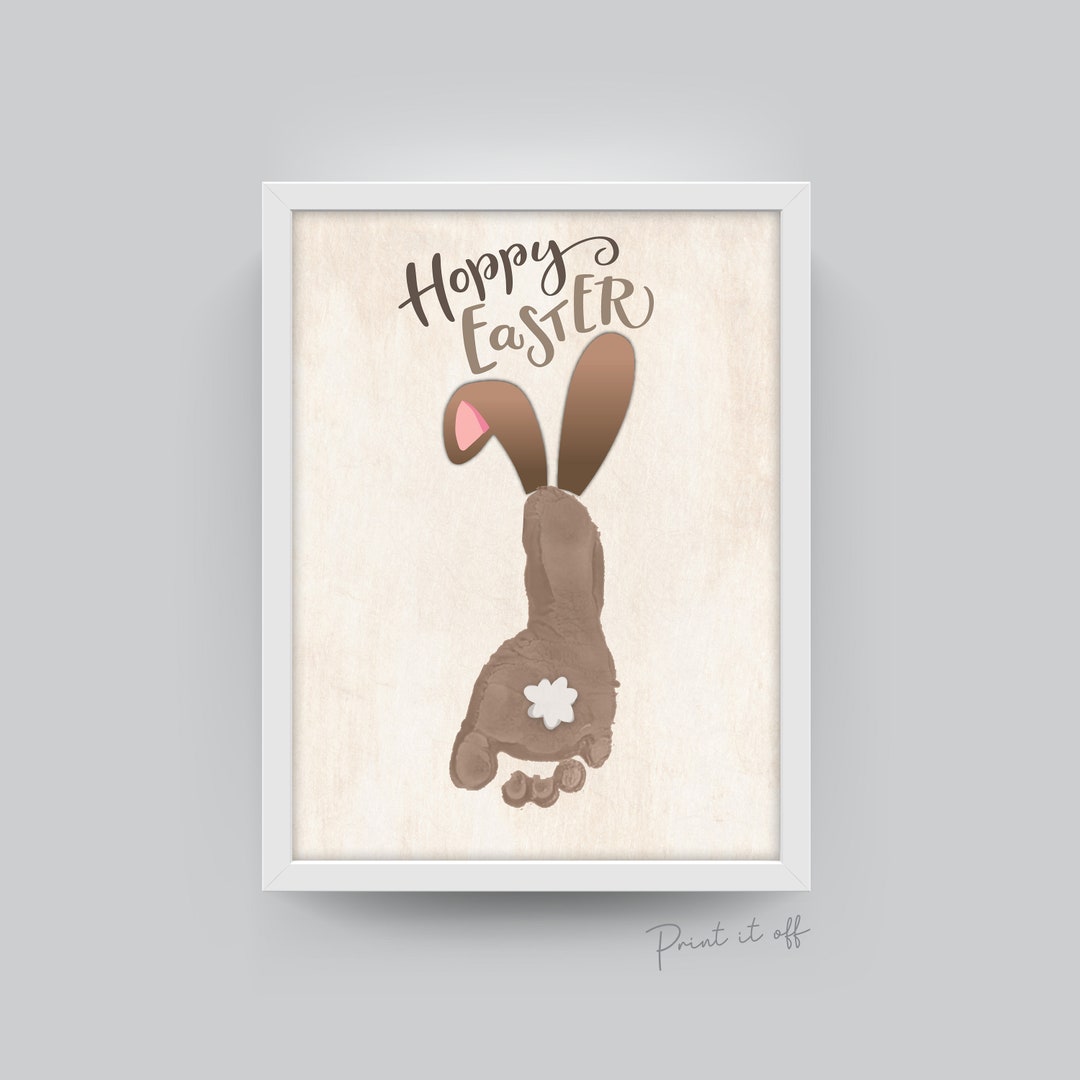 Hoppy Easter Bunny Brown / Footprint Art / Cute Foot Feet / Kids Baby Hoppy Easter Bunny Brown / Footprint Art / Cute Foot Feet / Kids Baby