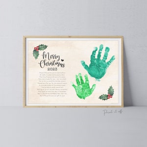 2023 Christmas Handprint Poem Siblings / Xmas Art Craft / Baby Kids Toddler Hands Keepsake Memory Print Card PRINT IT OFF 0376