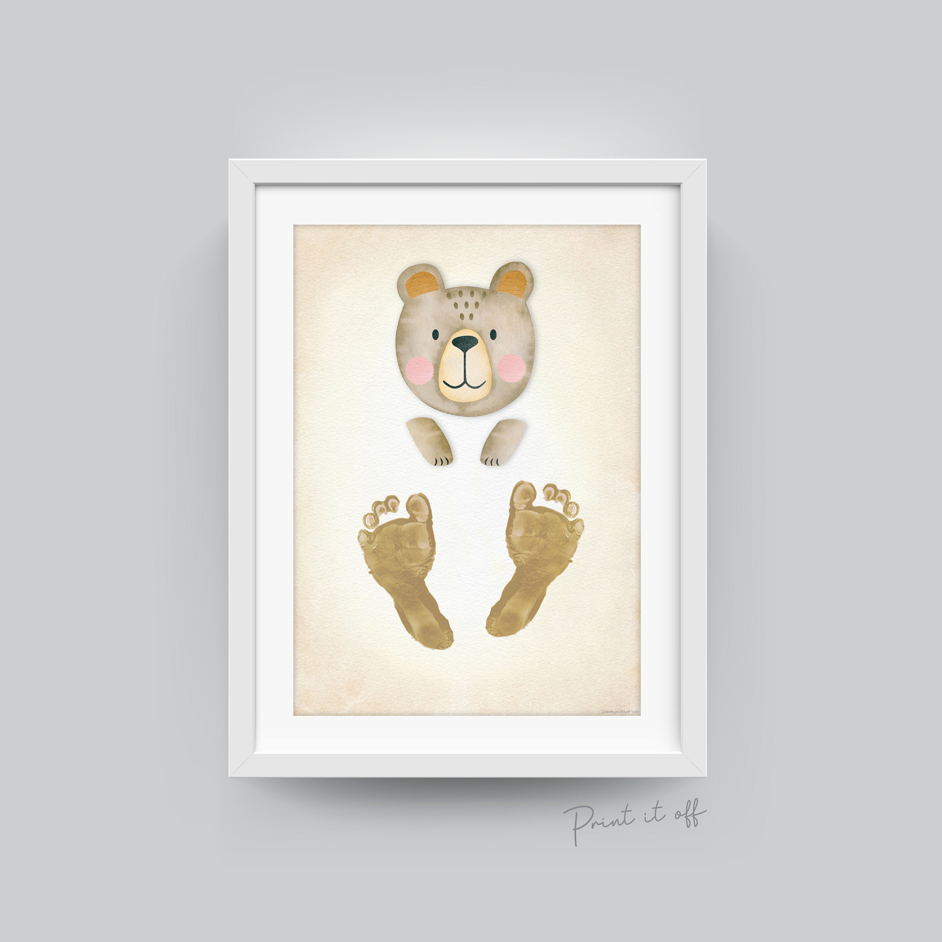Baby Teddy Bear Footprint Foot Art Craft Kit / Baby Newborn - Etsy UK