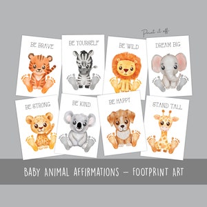 Baby Fußabdruck Affirmationen / Baby Fußabdruck Affirmationen / DIY Geschenk Handwerk Andenken Erinnerung Kinderzimmer Wanddekoration Baby Füße / Print it Off 0873