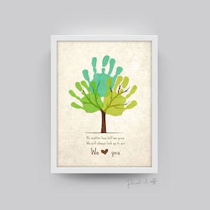 Handprint Tree / Handprint Art Craft / No Matter How Tall We Grow /  Kids Baby Toddler / DIY Memory Keepsake Print 0337