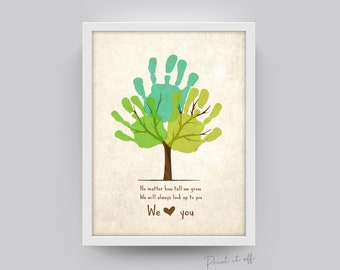Handprint Tree / Handprint Art Craft / No Matter How Tall We Grow /  Kids Baby Toddler / DIY Memory Keepsake Print 0337