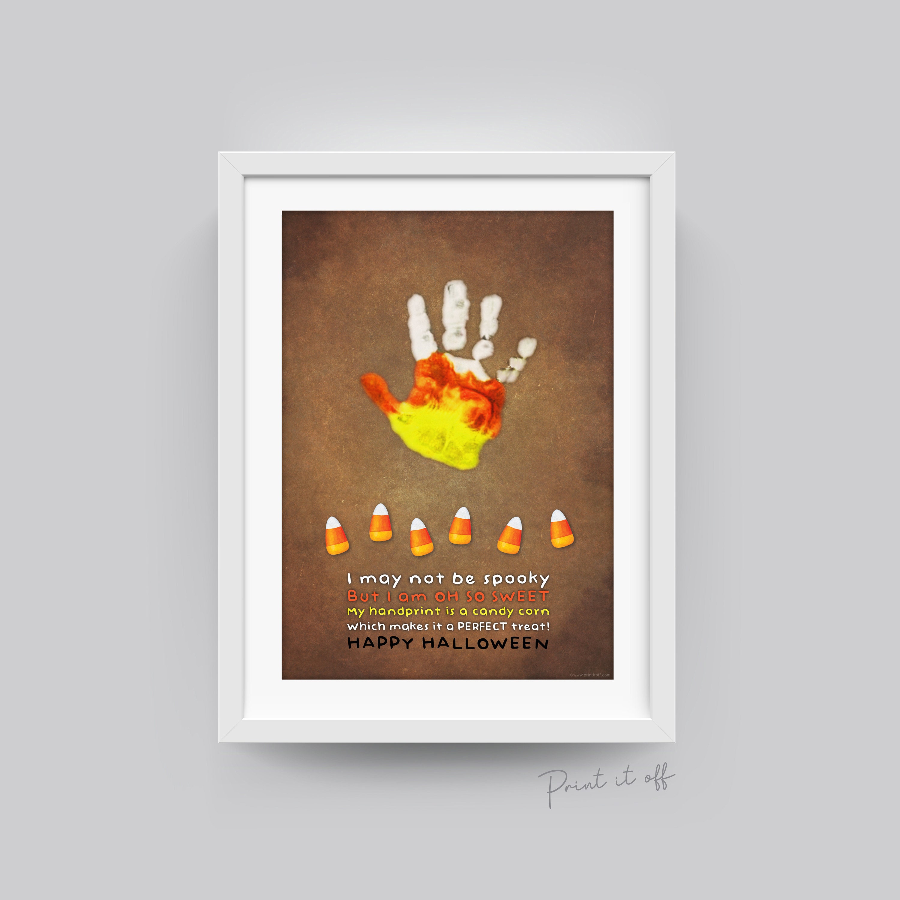 Candy Corn Handprint Halloween Art / Baby Kids Toddler Child / Hand ...