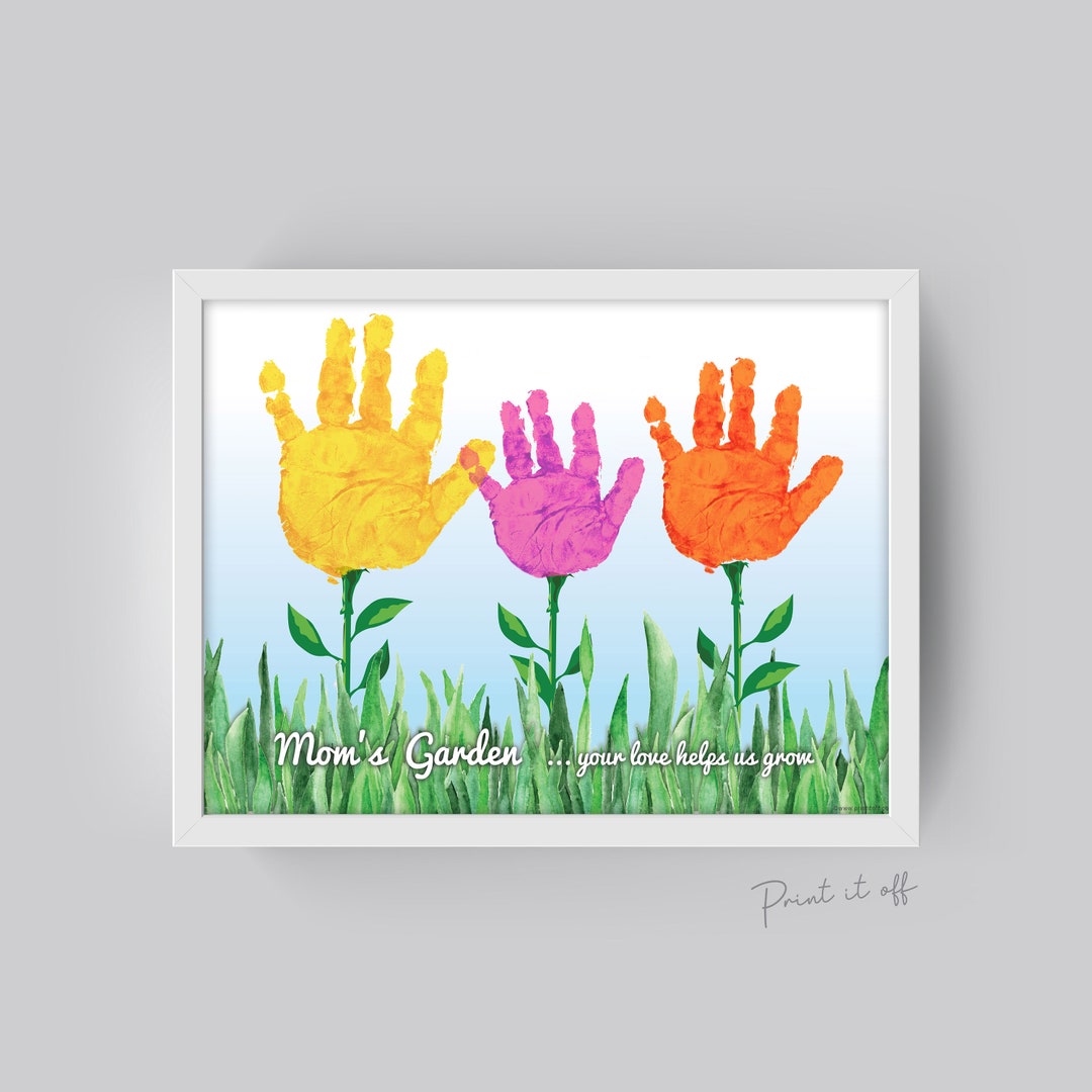 Flowers Handprint Art Craft / Moms Garden 3 Hands / Mother’s Day / Baby
