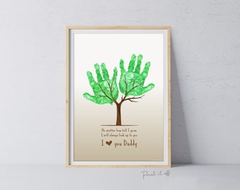 No Matter How Tall I Grow / Tree Handprint Hands Art Craft / Fathers Day Dad / Kids Baby Keepsake / Print Gift DIY Card Printable 0023