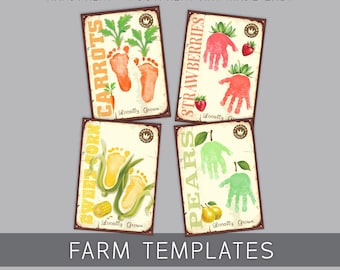 Farm Signs - Handprint Footprint Art Craft Card Baby Keepsake Decor Memory - PRINT IT OFF 1004