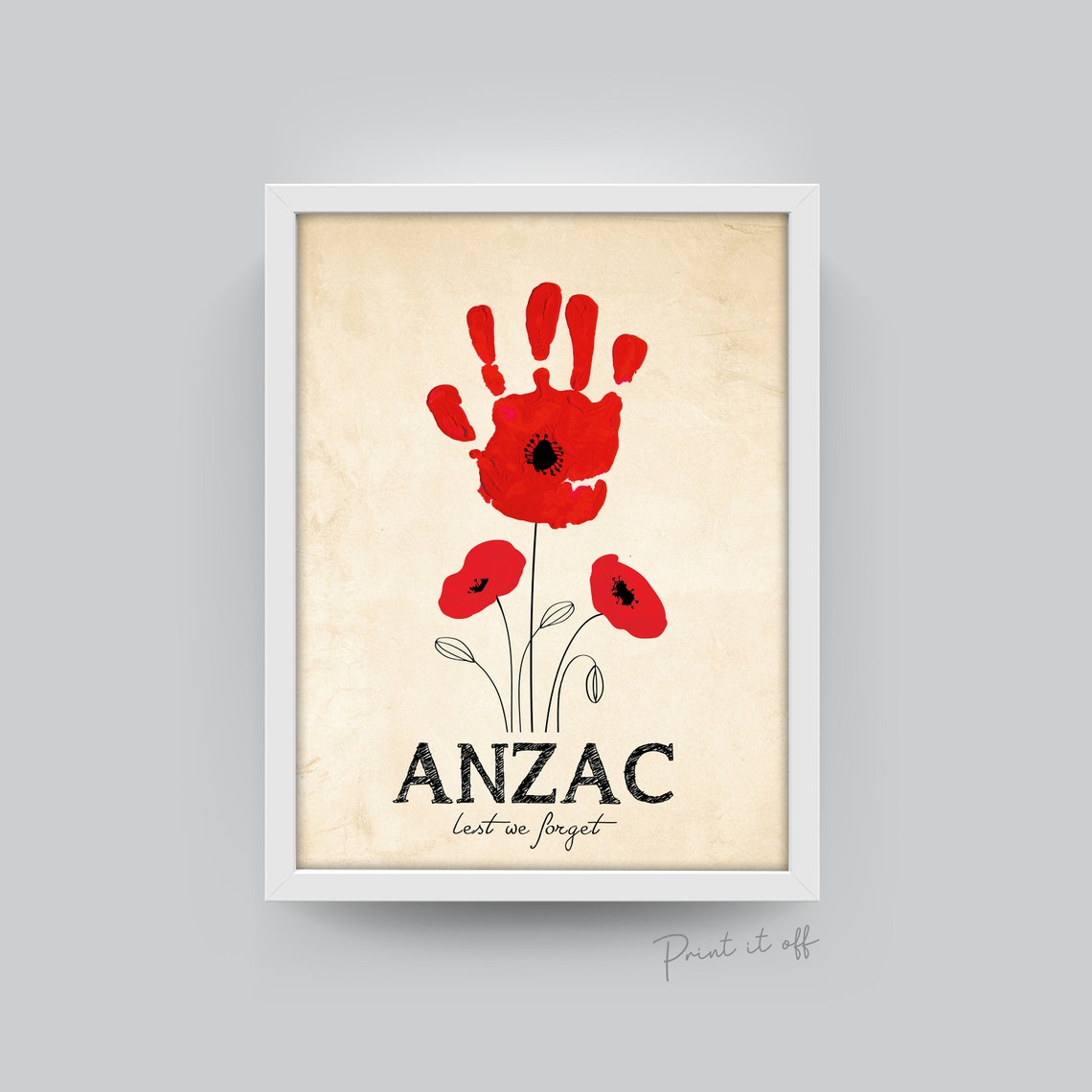ANZAC - Remembrance Day / Handprint Art / Lest We Forget / Poppy Flower ...