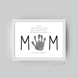 Vous représentez le monde pour moi / Poème pour la fête des mères / Maman, maman / Art de l'empreinte de la main / Enfants bébé bambin / Artisanat d'art souvenir DIY Impression de carte-cadeau 0207