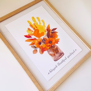 Thanksgiving Fall Autumn Handprint Footprint Art Craft / Kids Toddler Baby Card Memory Keepsake Decor / Print It Off 0807