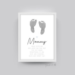 Mama Fußabdruck Gedicht / Fuß Füße Kunst Handwerk Mama Muttertag Geburtstag / Kinder Baby Kleinkind / Aktivität Erinnerung Geschenkkarte / PRINT IT OFF 0455