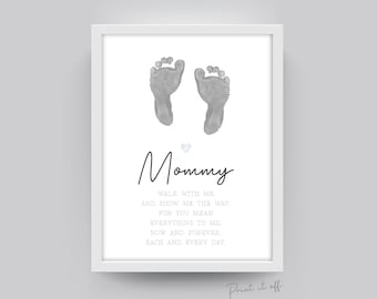 Mommy Footprint Poem / Foot Feet Art Craft Mom Mother's Day Birthday / Kids Baby Toddler / Activity Keepsake Gift Card / PRINT IT OFF 0455