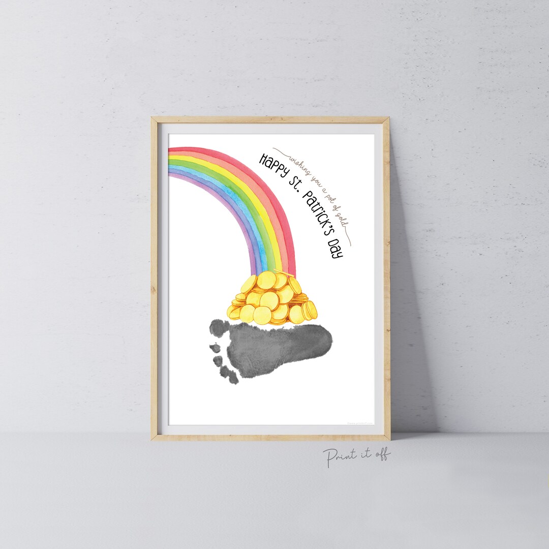 Pot of Gold Rainbow St Patrick's Day Footprint Craft Art / DIY Card ...