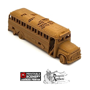 Autobus scolaire abandonné - 15 mm 28 mm 20 mm 32 mm Brave New Worlds Wasteworld Gaslands D&D D&D