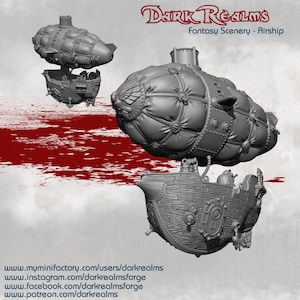 Airship and Landing Pad - Fantasy Scenery - Dark Realms Terrain Wargaming D&D DnD