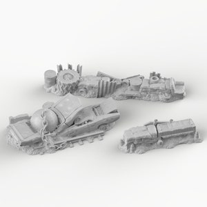 Junkfort Barrikaden - 15mm 20mm 28mm 32mm Terrain Scatter Brave New Worlds Wasteworld Gaslands D&D DnD Pathfinder