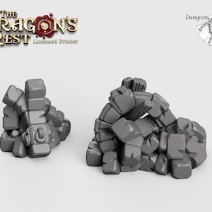 Ruine Scatter - 15mm 28mm 32mm 42mm Dragon&#39;s Rest Wargaming Terrain Scatter D&D DnD Pathfinder