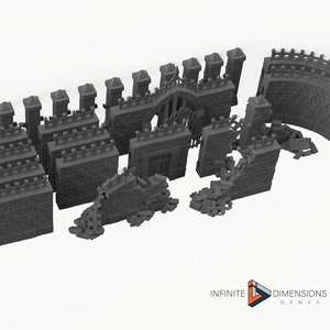 Modular Wall Set - 28mm 32mm Wightwood Abbey Wargaming Tabletop Scatter Miniatures Terrain