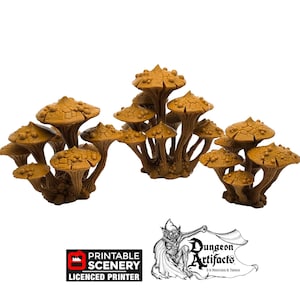 Magic Mushroom Clusters Set - Clorehaven and the Goblin Grotto - Printable Scenery Wargaming Terrain Scatter D&D DnD