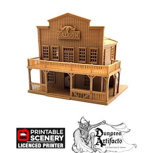 Saloon - Time Warp - Printable Scenery Wargaming Terrain Scatter Western D&D, DnD