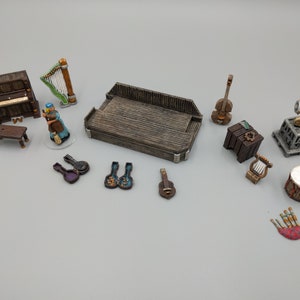 Music and Sound - Musical Instruments Set - 28mm 32mm Hero&#39;s Hoard Wargaming Terrain