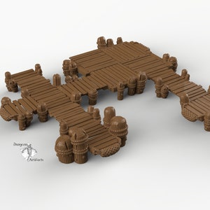 Große Piers und Docks - 28mm 32mm Dragon&#39;s Rest Wargaming Terrain Scatter D&D DnD Pathfinder