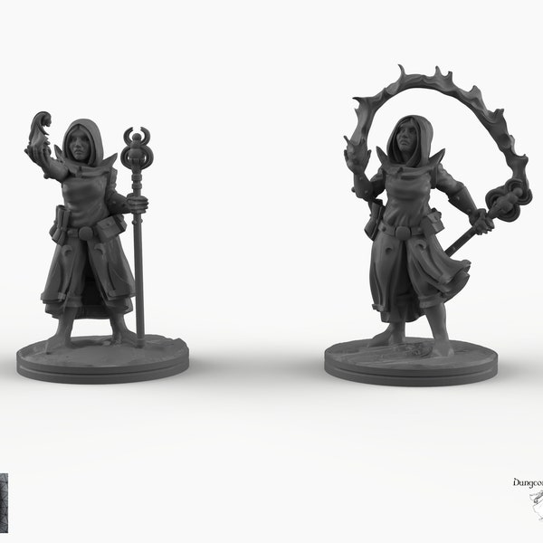Dark Elf Sorceress - EC3D Skyless Realms Wargaming Miniatures D&D DnD Pathfinder Drow elves