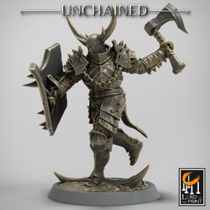 Olaf&#39;s Light Soldier with Axe and Shield - Run - Unchained - Lord of the Print - Wargaming D&D DnD