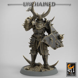 Olaf&#39;s Light Soldier with Axe and Shield - Chief - Unchained - Lord of the Print - Wargaming D&D DnD