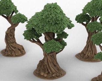 Gnarly Trees with Canopies - Clorehaven and the Goblin Grotto15mm 28mm 32mm Wargaming Terrain D&D, DnD