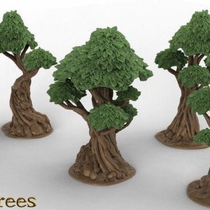 Gnarly Trees with Canopies - Clorehaven and the Goblin Grotto15mm 28mm 32mm Wargaming Terrain D&D, DnD