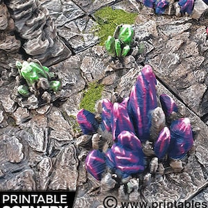 Crystal Clusters - 15mm 28mm 32mm Clorehaven and the Goblin Grotto Wargaming Terrain D&D DnD Pathfinder