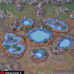 Fey Marshes and Pools - Shadowfey Wilds Swamp Fen Marsh Bog Wetlands Wargaming Terrain D&D DnD Pathfinder