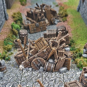 Barricades - 15mm 28mm 32mm Clorehaven and the Goblin Grotto Wargaming Tabletop Scatter Terrain