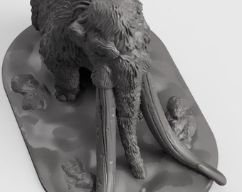 Woolly Mammoth -  15mm 28mm 32mm 42mm Wilds of Wintertide Wargaming Terrain , ice age, mastadon