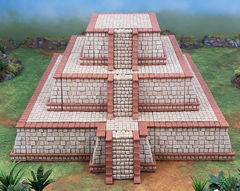 Pirámide OpenLOCK - Pirámide escalonada de 28 mm y 32 mm para Brave New Worlds, Nuevo Edén, terreno disperso, D&D, DnD Pathfinder, Pirámide azteca
