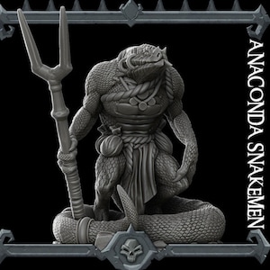 Anaconda Snakeman - Lizard Man - Wargaming Miniatures Monster Rocket Pig Games