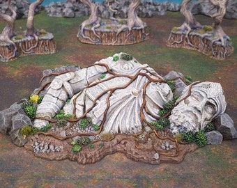 Ruined Giant Statue - Shadowfey Wilds 15mm 20mm 28mm 32mm 37mm Wargaming Terrain D&D DnD Pathfinder