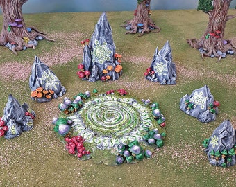 Círculo de hadas - 15 mm 28 mm 32 mm Clorehaven y Goblin Grotto Wargaming Terreno Scatter