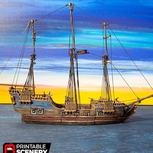 The Lost Islands - Frigate Mk2 - 15mm 28mm 32mm Wargaming Terrain , Pirates