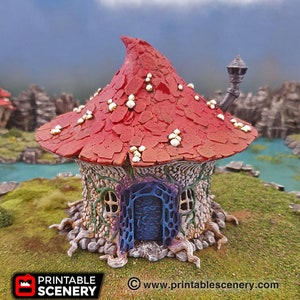 Goblin Mushroom Hovel - 15mm 28mm 32mm Clorehaven and the Goblin Grotto Wargaming Terrain Scatter