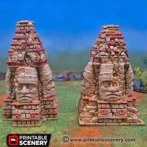 Vigilant Monuments - 15mm 28mm 32mm Brave New Worlds New Eden Terrain Scatter D&D DnD Pathfinder Olmec Mayan Aztec