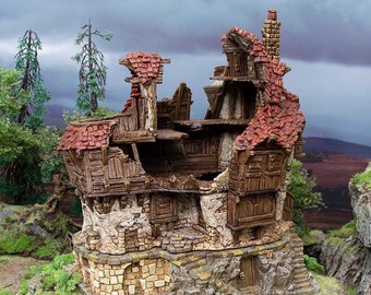 Hagglethorn Ruined Tavern - Hagglethorn Hollow Printable Scenery 15mm 20mm 28mm 32mm 37mm Terrain D&D DnD Pathfinder Inn