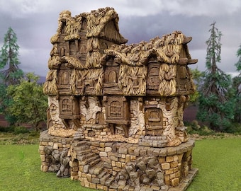 Hagglethorn Longhouse - Hagglethorn Hollow Printable Scenery 15mm 20mm 28mm 32mm 37mm Terrain D&D DnD Pathfinder Long House