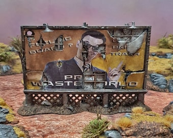 Dilapidated Billboard - 15mm 20mm 28mm 32mm Terrain Scatter Brave New Worlds Wasteworld Gaslands D&D DnD Pathfinder