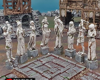 Guardian Statues - Shadowfey Wilds 15mm 28mm 32mm Wargaming Terrain D&D, DnD Pathfinder