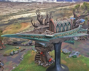 Dirigible Sky Reaver - Enanos, Elfos y Demonios - Terreno de Wargaming de 28 mm