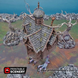 Baba Yaga&#39;s Cottage - Shadowfey Wilds 15mm 28mm 32mm Wargaming Terrain D&D, DnD Pathfinder SW Legion