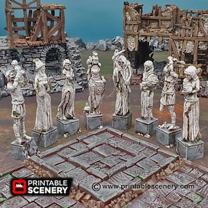 Guardian Statues - Shadowfey Wilds 15mm 28mm 32mm Wargaming Terrain D&D, DnD Pathfinder