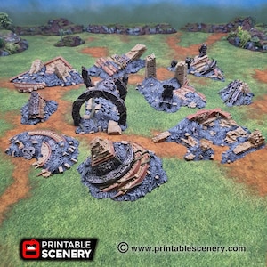 Eden Scatter Ruins - 15mm 28mm 32mm Brave New Worlds New Eden Terrain Scatter D&D DnD Pathfinder