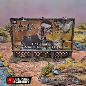 Dilapidated Billboard - 15mm 20mm 28mm 32mm Terrain Scatter Brave New Worlds Wasteworld Gaslands D&D DnD Pathfinder